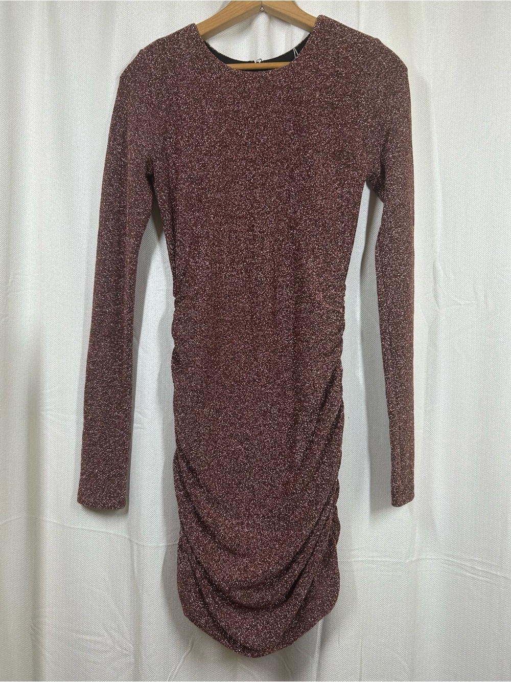 Lavender Brown Bronze Metallic Dress Size Medium New Retail $188